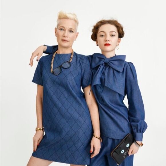 Kate Spade New York Quilted Chambray Dress Size 0 - Picture 3 of 6